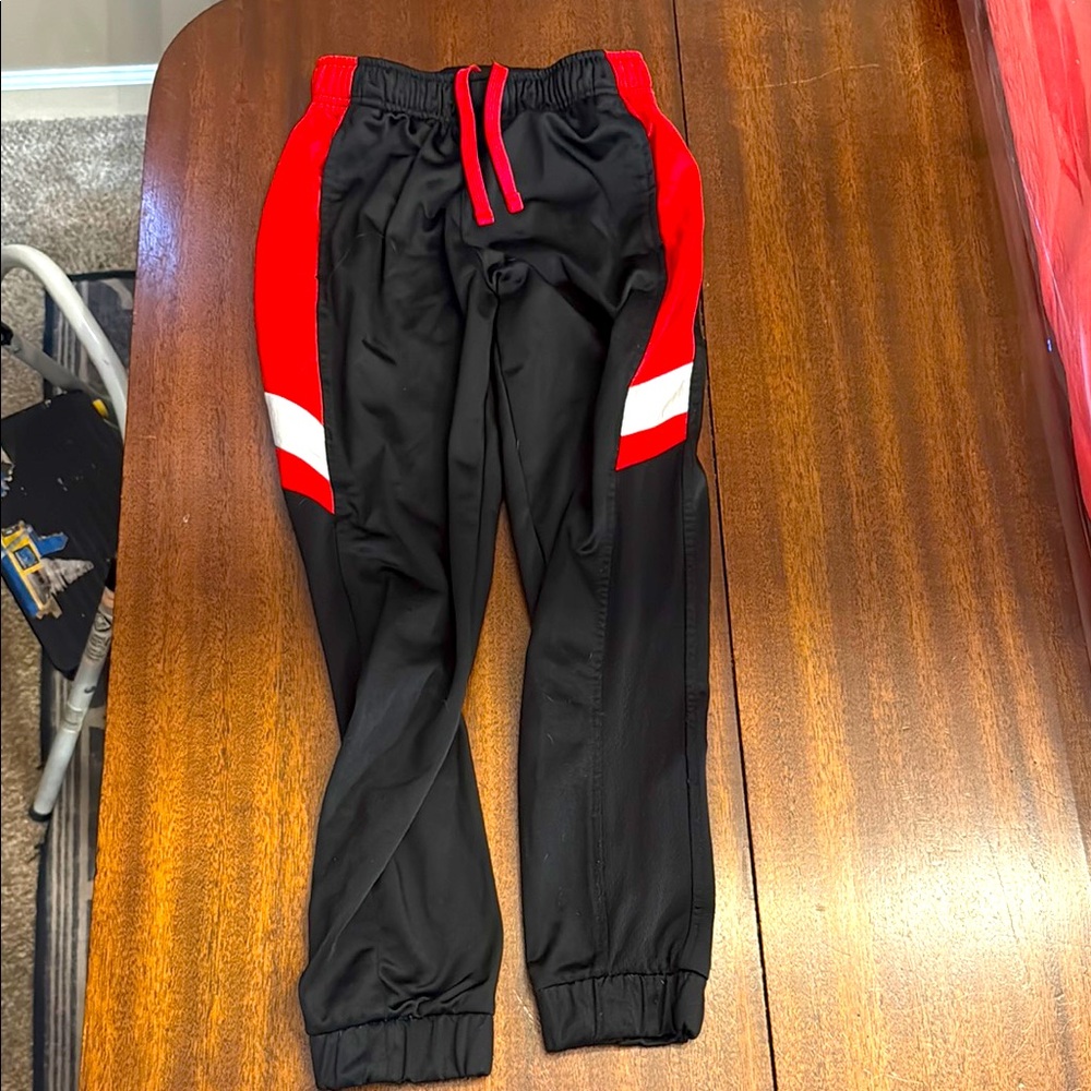 Kids Black and Red Track Pants
